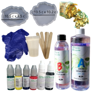 Kit de résine époxy transparente 600g + 13 Accessoires pour fabrication de bijoux +Livraison gratuite N°139/140